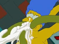 Marge Simpson getting her anime pussy destroyed by a green monster